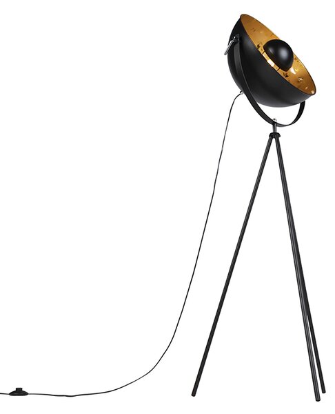 Lampada da terra a treppiede industriale nera - Magna 40 Eglip