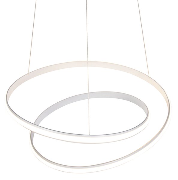 Lampada a sospensione moderna bianca 74 cm con LED dimmerabile - Rowan