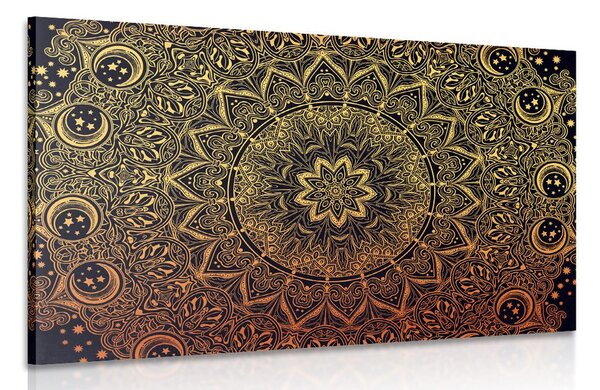 Quadro su tela – Mandala orientale dorata