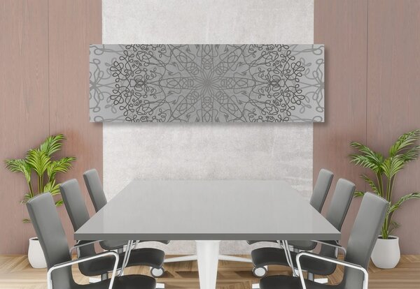Quadro su tela – Ornamento circolare grigio