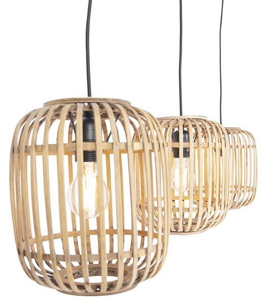Lampada a sospensione in rattan rustico 3 luci - Manila