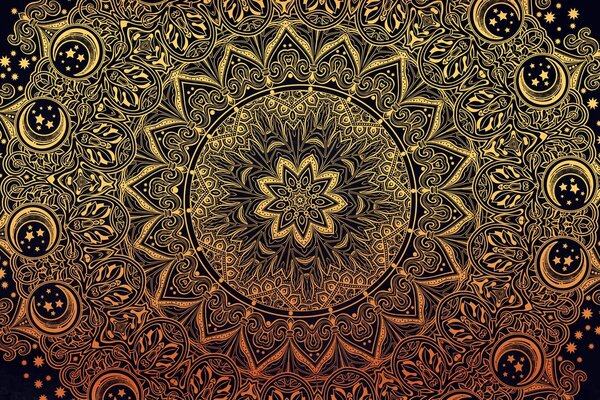 Quadro su tela – Mandala orientale dorata
