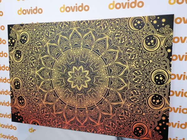 Quadro su tela – Mandala orientale dorata