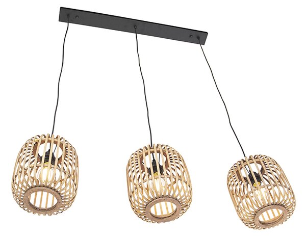 Lampada a sospensione in rattan rustico 3 luci - Manila