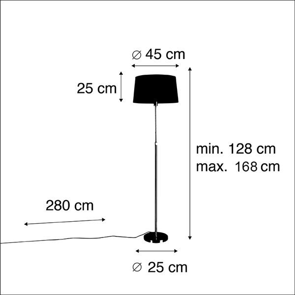 Lampada da terra in bronzo con paralume in lino color tortora 45 cm regolabile - Parte
