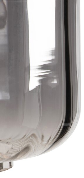 Lampada da terra di design nera con vetro fumé - Qara Down