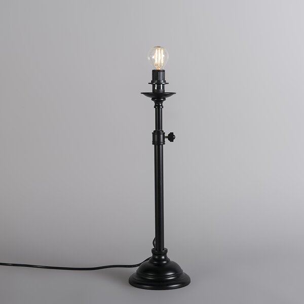 Lampada da tavolo classica nera regolabile senza paralume - Accia