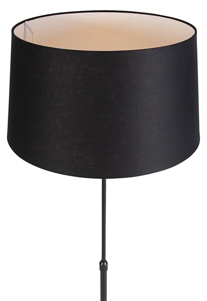 Lampada da terra nera con paralume in lino nero 45 cm regolabile - Parte