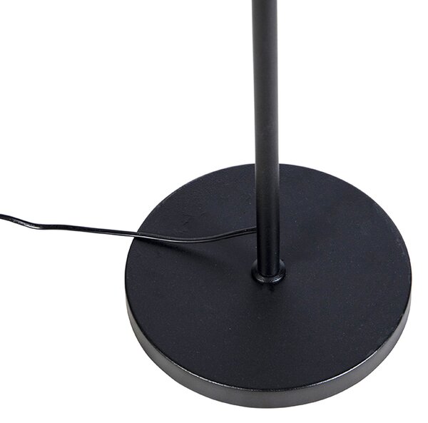 Lampada da terra nera con paralume in lino nero 45 cm regolabile - Parte