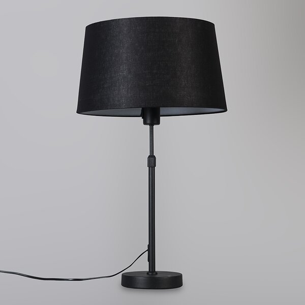 Lampada da tavolo nera con paralume nero 35 cm regolabile - Parte