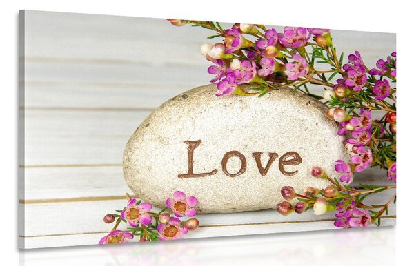 Stampa su tela – Con scritta su pietra Love
