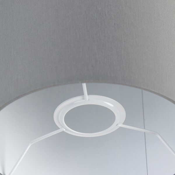Paralume grigio 18/18/14 con interno bianco