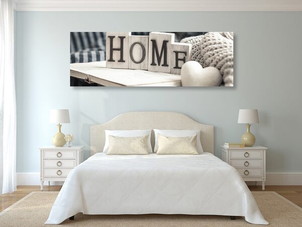 Stampa su tela – Con scritta Home e natura morta