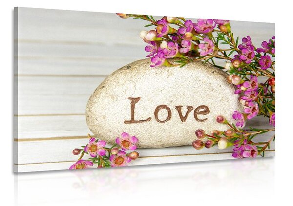 Stampa su tela – Con scritta su pietra Love