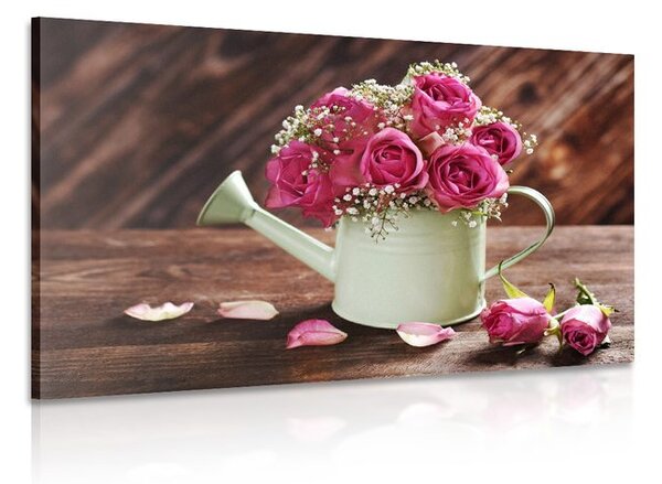 Stampa su tela – Rose in annaffiatoio