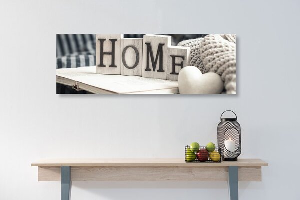 Stampa su tela – Con scritta Home e natura morta