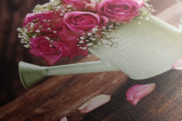 Stampa su tela – Rose in annaffiatoio