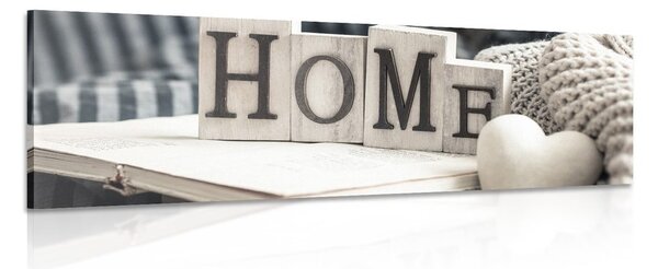Stampa su tela – Con scritta Home e natura morta