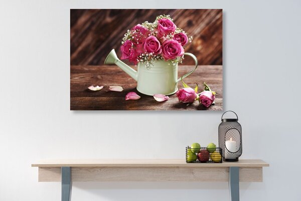 Stampa su tela – Rose in annaffiatoio