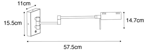 Applique da parete di design in ottone con LED dimmerabile - Notia