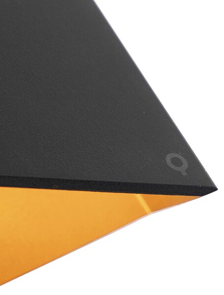 Applique da parete di design nera con oro - Fold