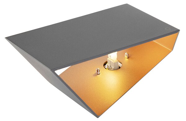 Applique da parete Fold grigio con rame