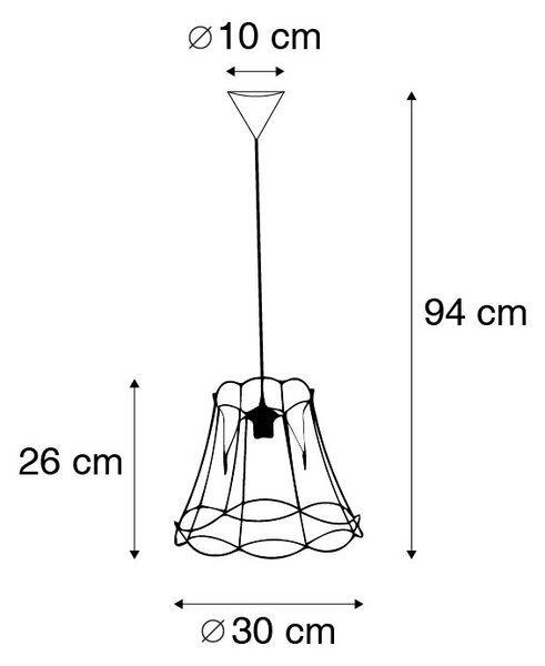Lampada a sospensione retrò nera 30 cm - Granny Frame