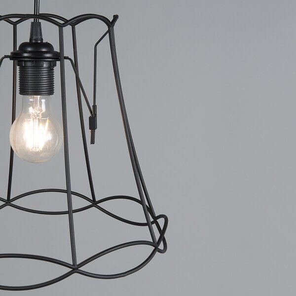 Lampada a sospensione retrò nera 30 cm - Granny Frame