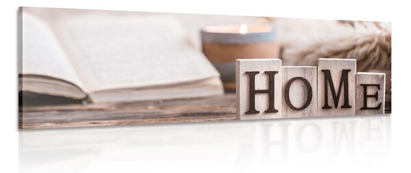Stampa su tela – Lettere di legno con scritta Home