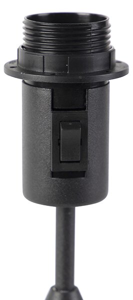 Lampada da tavolo nera con paralume plissettato crema 35 cm regolabile - Parte