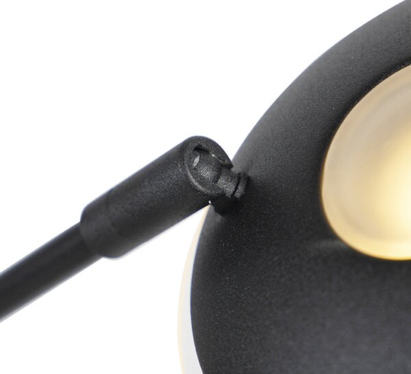 Lampada da terra nera con braccio da lettura con LED e porta USB - Sevilla