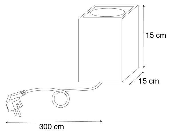 Faretto da giardino industriale marrone ruggine quadrato IP65 AR111 - Lennard