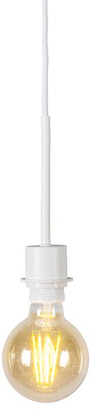 Lampada a sospensione moderna bianca con paralume nero 50 cm - Combi 1