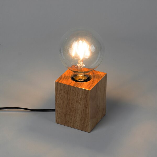 Lampada da tavolo rustica in legno naturale - Bloc