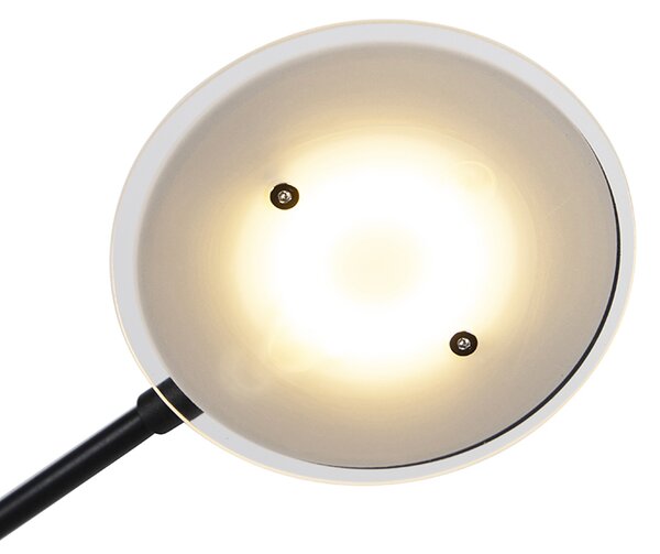 Lampada da terra nera con braccio da lettura con LED e porta USB - Sevilla