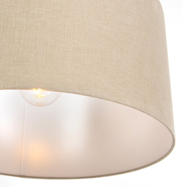 Lampada a sospensione rustica bianca con paralume marrone chiaro 50 cm - Combi