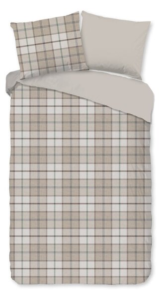 Set lenzuola letto una piazza e mezza in flanella tortora 140x220 cm Bernardus - Good Morning