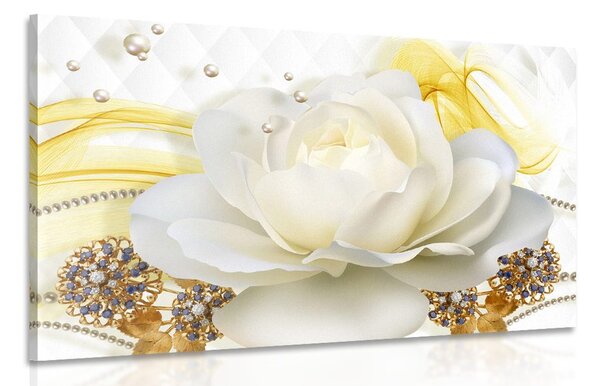 Stampa su tela – Rose di lusso con astrazione
