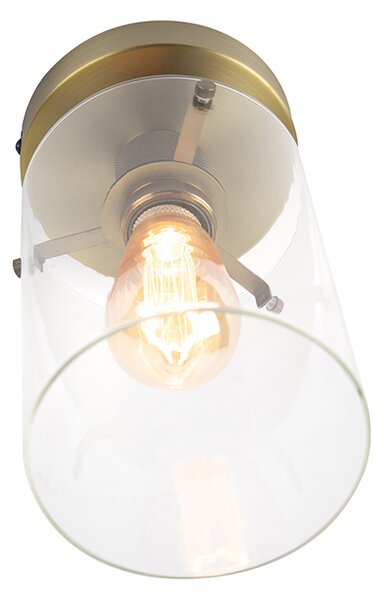 Plafoniera moderna bronzo con vetro - Dome