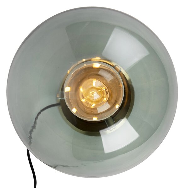 Lampada da tavolo Art Déco in ottone con vetro verde - Pallon