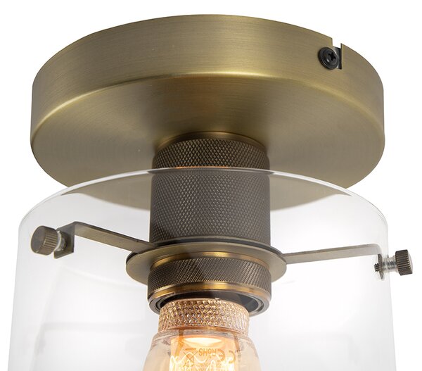 Plafoniera moderna bronzo con vetro - Dome