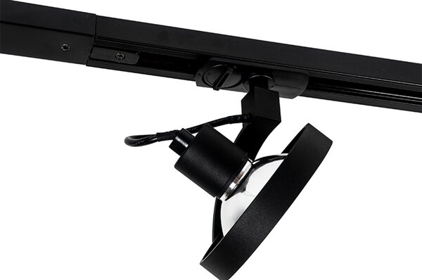 Sistema di illuminazione a binario moderno con 5 faretti nero 1 fase - Iconic Go