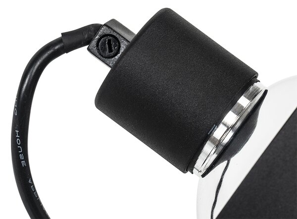 Sistema di illuminazione a binario moderno con 3 faretti neri monofase - Iconic Go