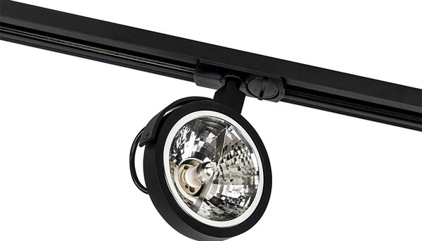 Sistema di illuminazione a binario moderno con 5 faretti nero 1 fase - Iconic Go