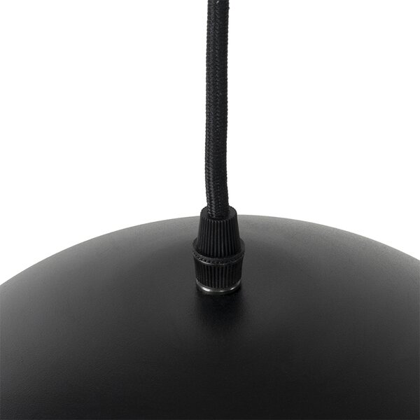 Lampada a sospensione industriale nera con oro 3 luci - Magnax