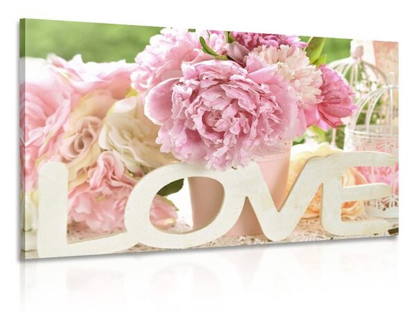 Stampa su tela – Con scritta romantica Love