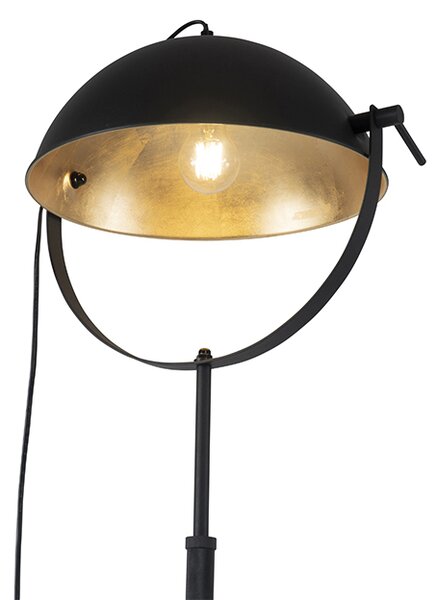 Lampada da terra nera con oro 35 cm regolabile - Magnax