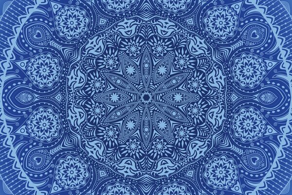 Quadro su tela – Mandala ornamentale con pizzo in blu