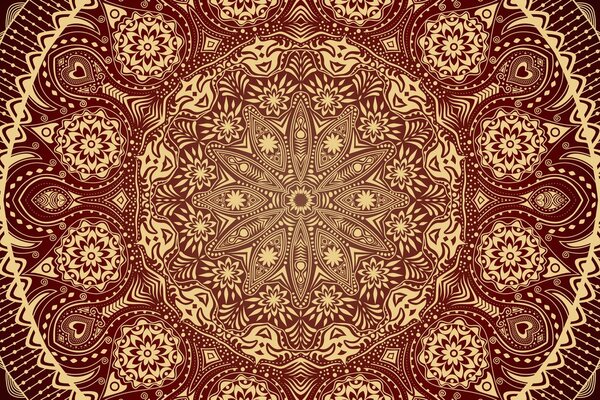 Quadro su tela – Mandala ornamentale con pizzo in bordeaux