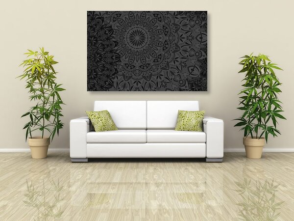 Stampa su tela – Mandala elegante in bianco e nero